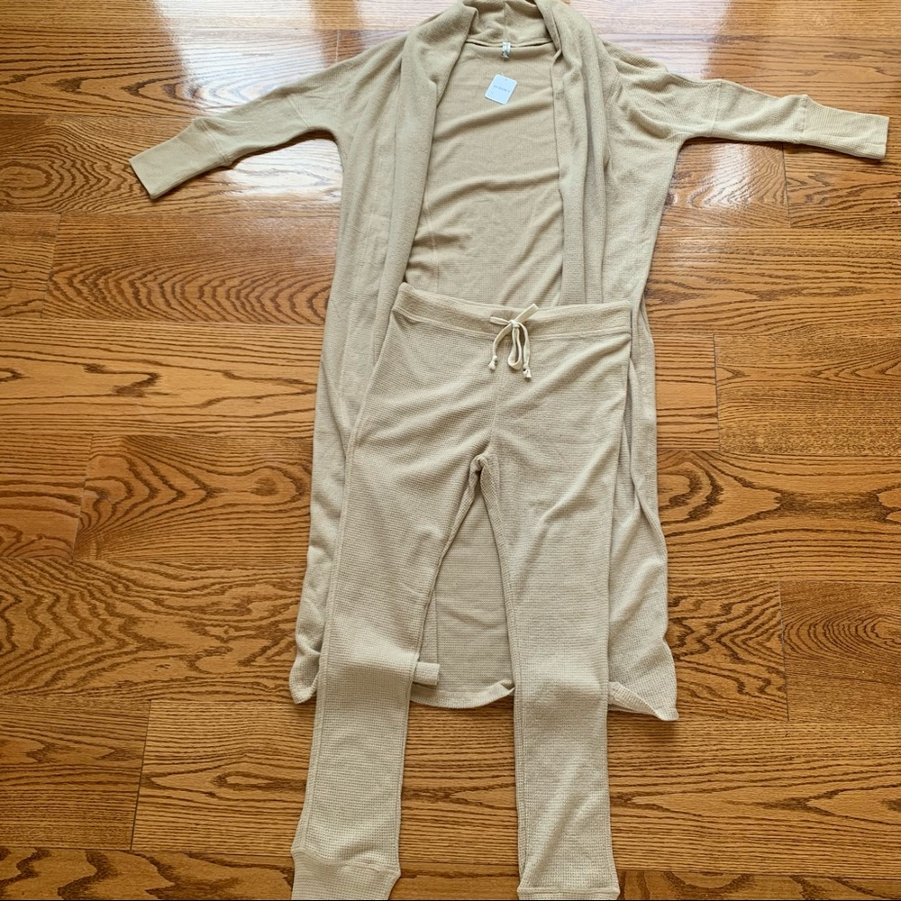 Free People Long Cardigan & Matching Thermal Pants